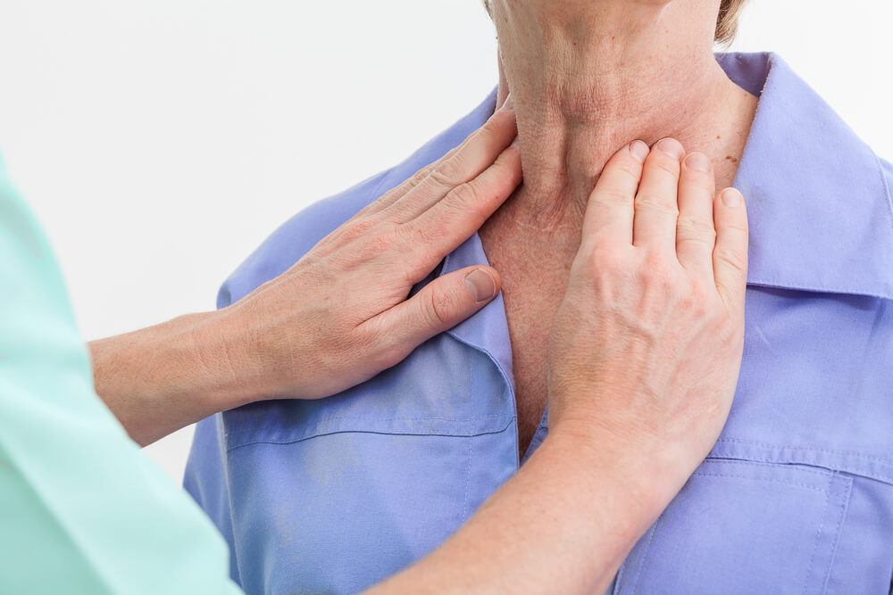 Problems With Thyroid, Nurse Examining a Patient