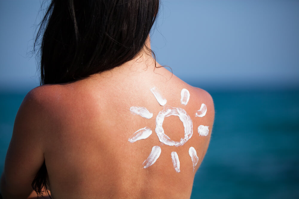 Woman’s Back With Sun Lotion