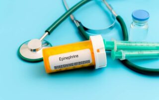 Epinephrine. Epinephrine Medical Pills in Rx Prescription Drug Bottle