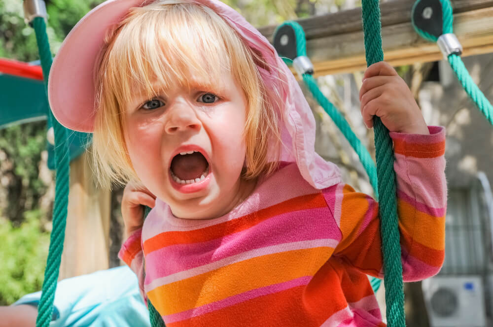 Child Throwing a Tantrum on a Swing