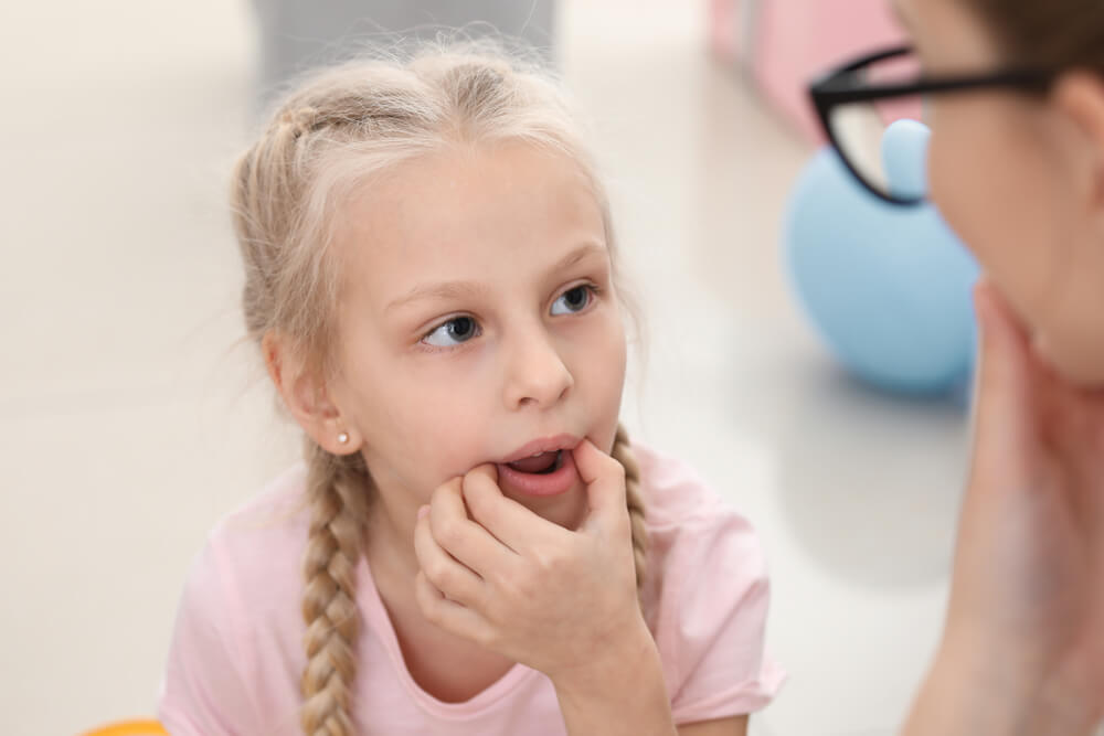 Little Girl at Speech Therapist Office