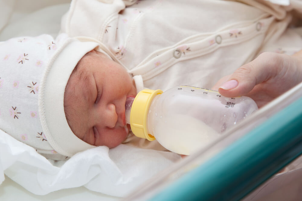Feeding a Newborn Baby in Maternity Hospital