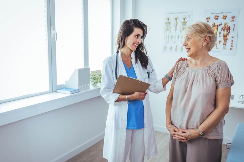 Senior woman having a consultation with her doctor.