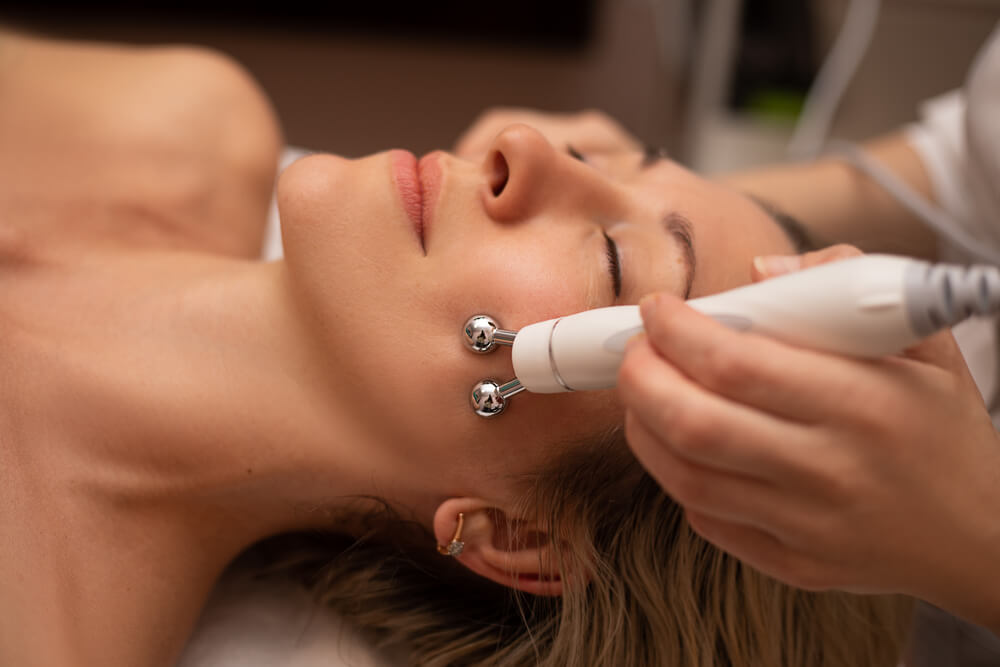 Woman Getting Facial Hydro Microdermabrasion