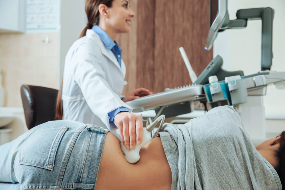 Woman Undergoing Ultrasound Scan