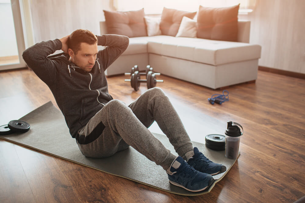 Man Excercising at Home