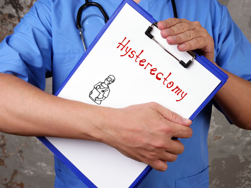 Doctor Holding a Hysterectomy Sign