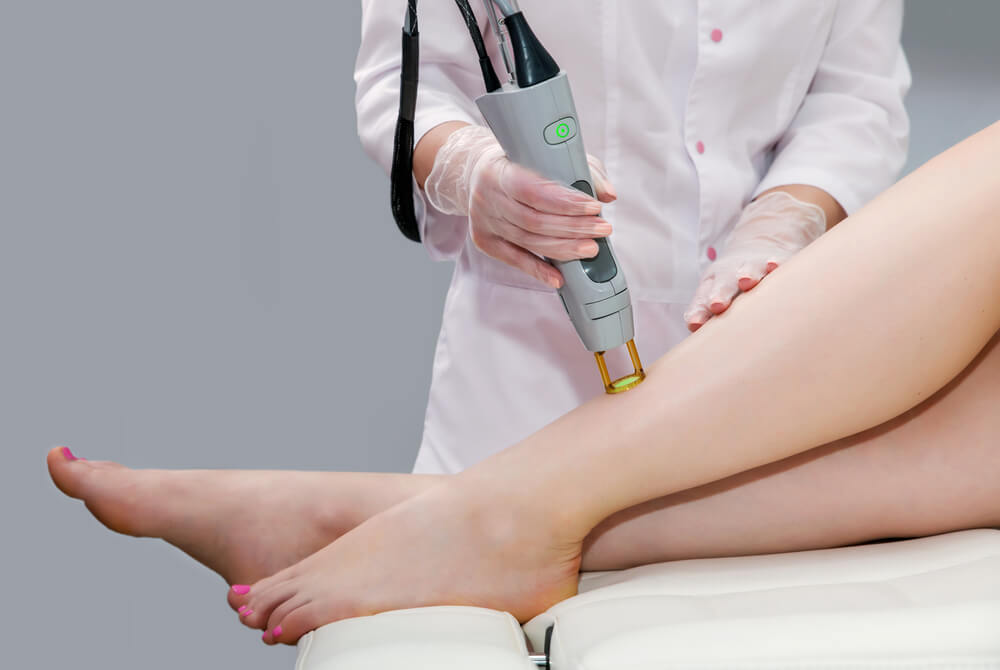Hair Removal Cosmetology Procedure From a Therapist at Cosmetic Beauty Spa Clinic. Laser Epilation.