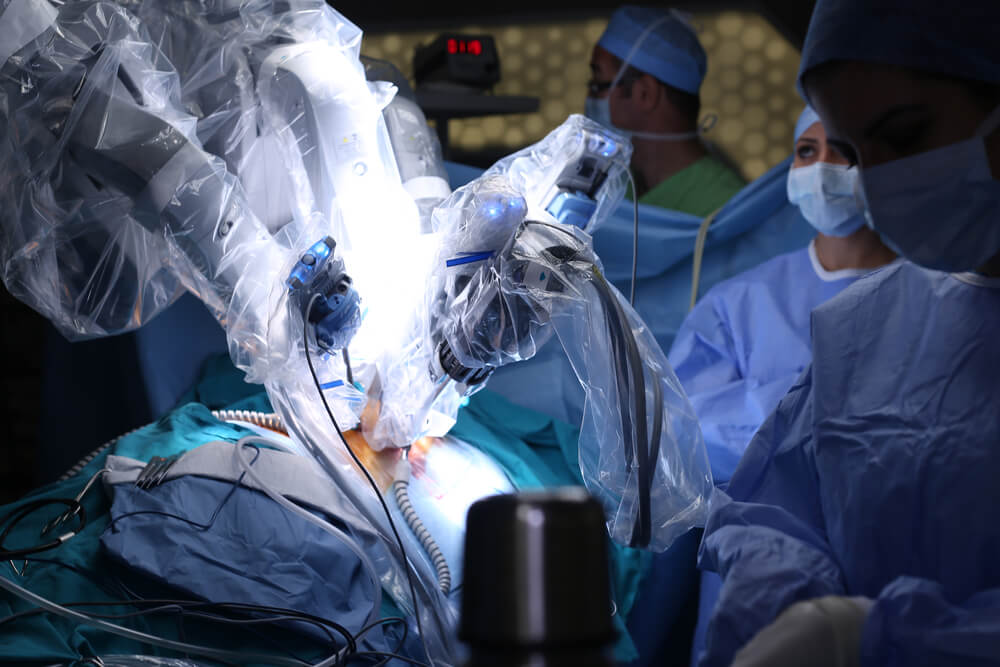 Medical Robot. Robotic Surgery. Medical Operation Involving Robot.