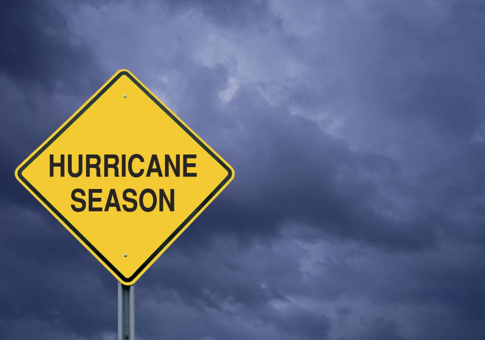 Yellow Hurricane Season Sign