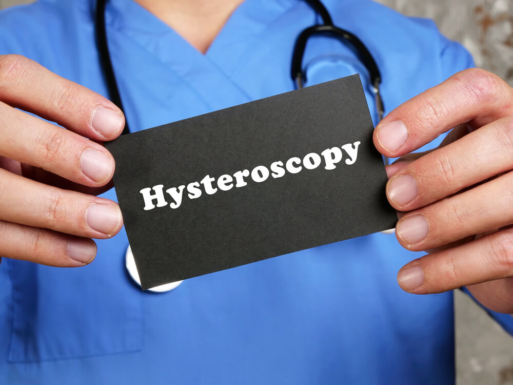 Health Care Concept About Hysteroscopy With Sign on the Page