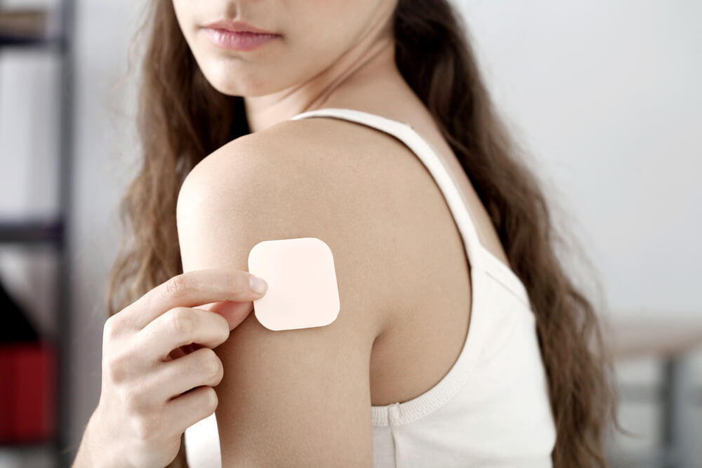 Woman Wearing a Birth Control Patch
