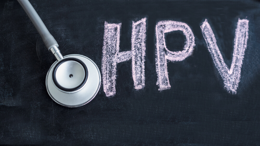 Stethoscope With Blackboard Have Text “HPV” in It
