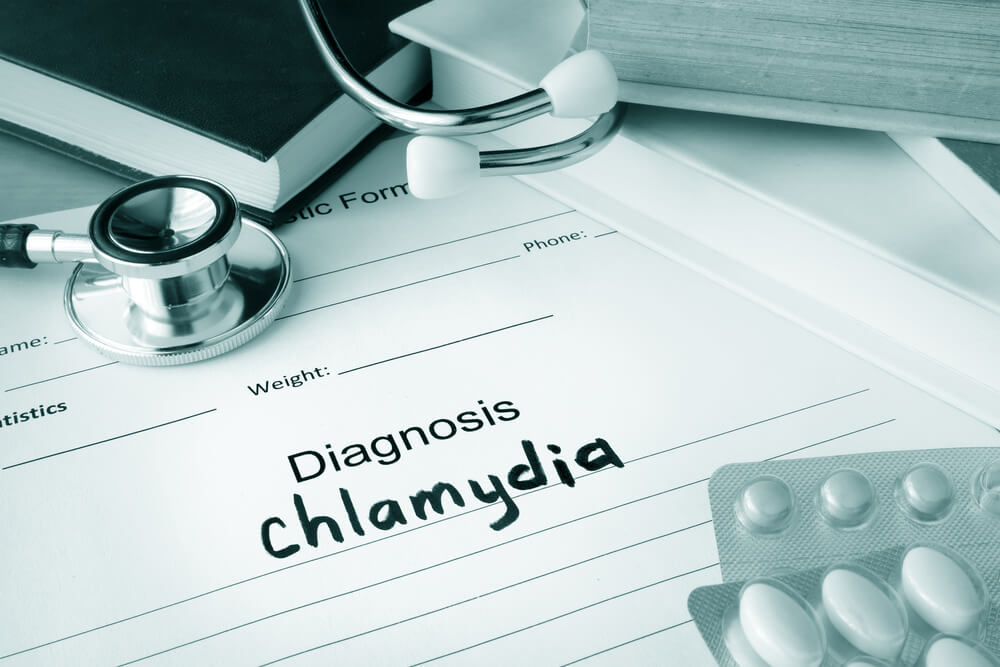 Diagnostic Form With Diagnosis Chlamydia and Pills