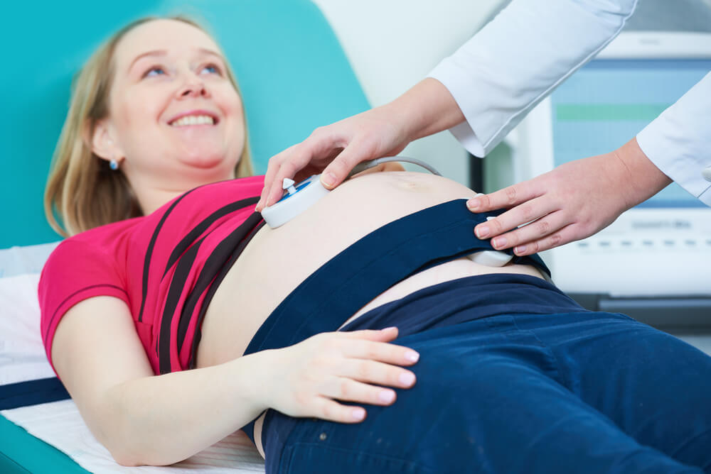 Pregnancy care. cardiotocography fetal heartbeat examination