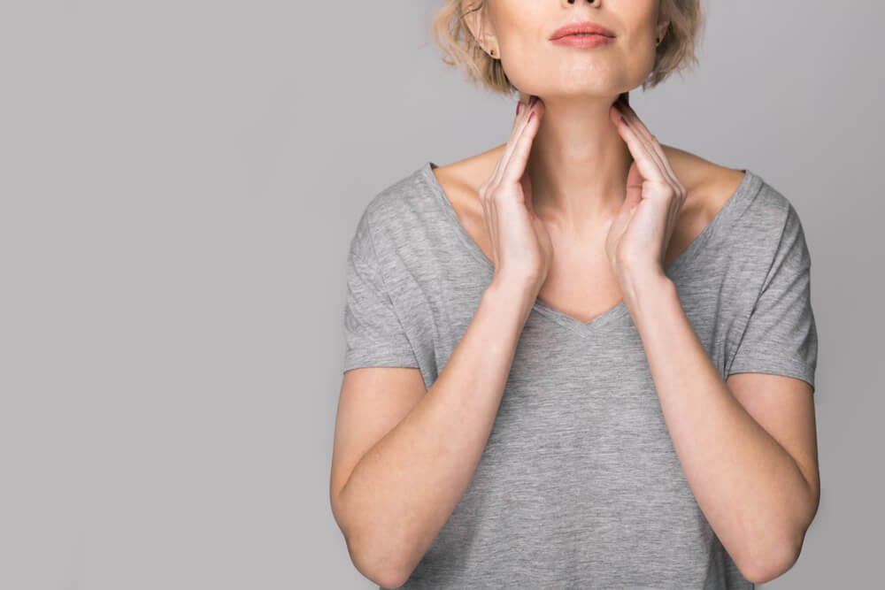 Female Checking Thyroid Gland