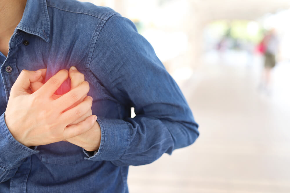 Men Having Chest Pain Caused by Heart Disease
