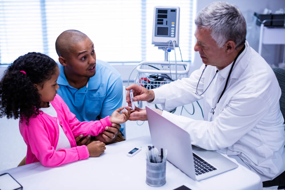 Close Up of Doctor Checking Patient Sugar Level in Hospital