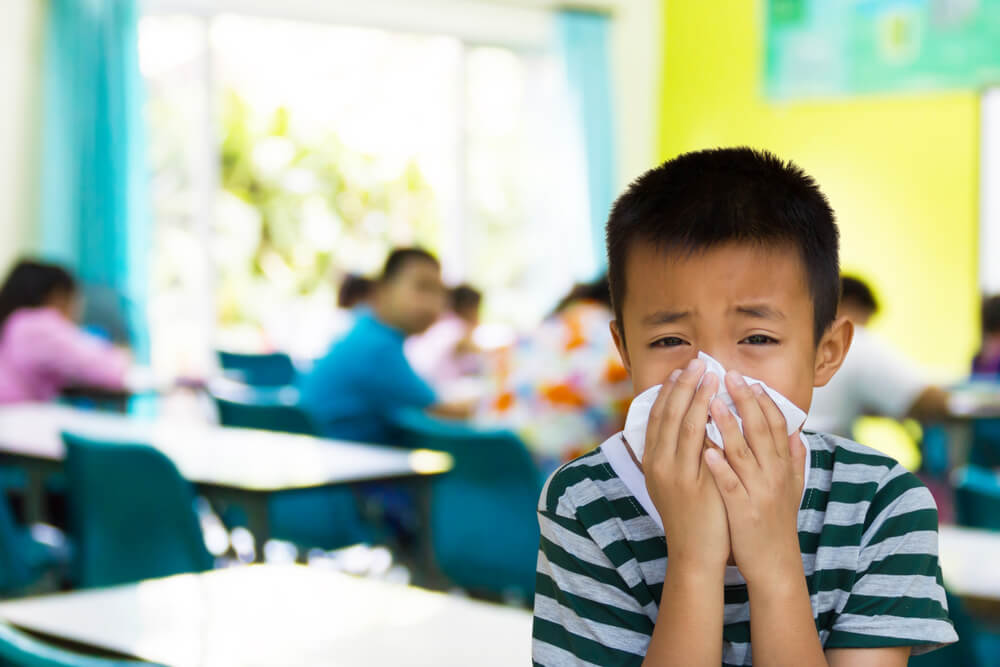 Asian Kid With The Tissue He Got A Cold Most Infections Come From The School