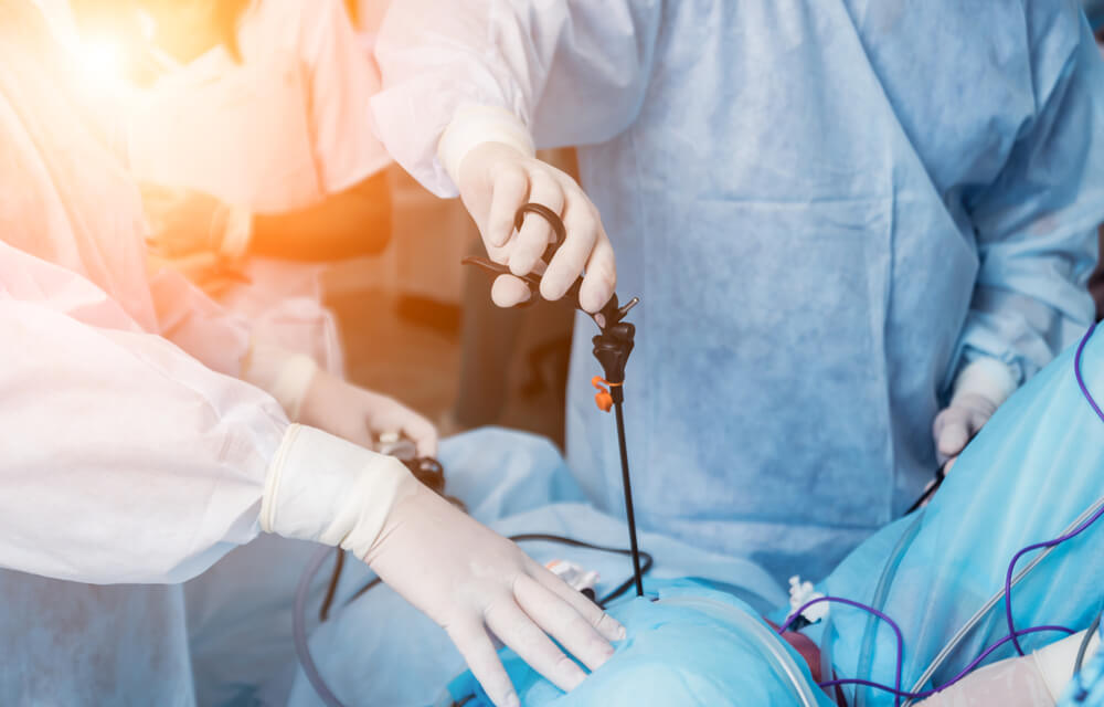 Process of Gynecological Surgery Operation Using Laparoscopic Equipment.