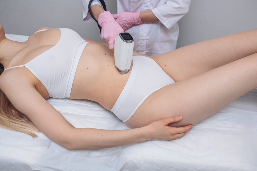 Laser Epilation and Cosmetology in Beauty Salon. Hair Removal Procedure.