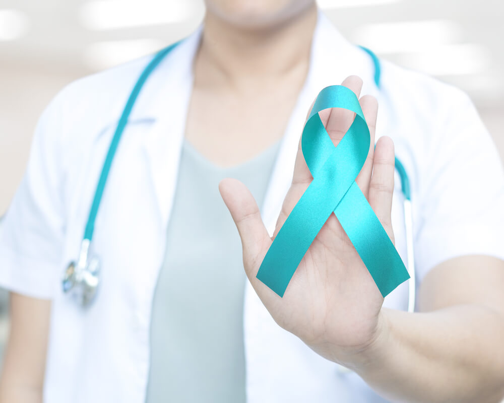 Teal Green Ribbon Awareness for Cervical Cancer Awareness Month in January