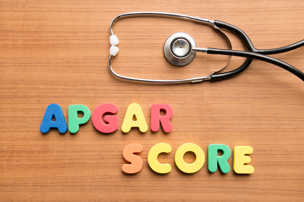 Apgar Score Colorful Word With Stethoscope on the Wooden Background