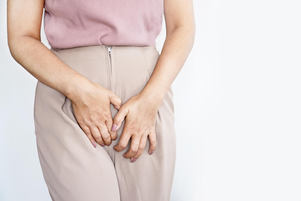 Vaginal Yeast Infection Concept Woman Suffering From Itching and Irritation in the Vagina and Vulva