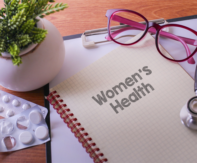 Notebook with title "Women's Health"