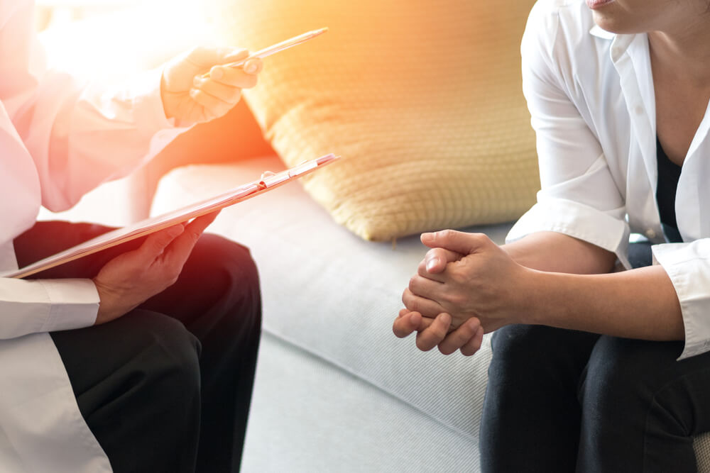 Gynecologist physician consulting