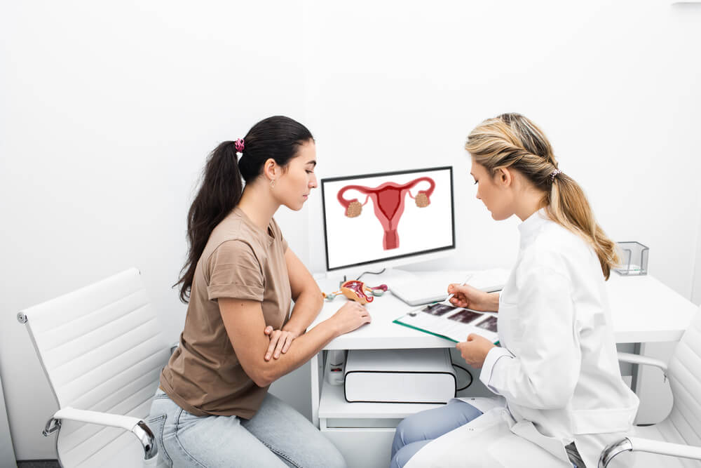 Young Woman During a Visit to the Gynecologist.